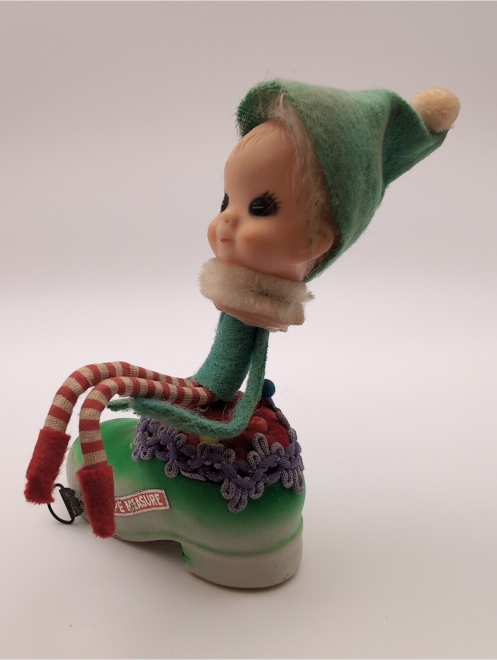 Vintage Pixie Elf Doll Tape Measure / Pincushion Japan 4" Tall